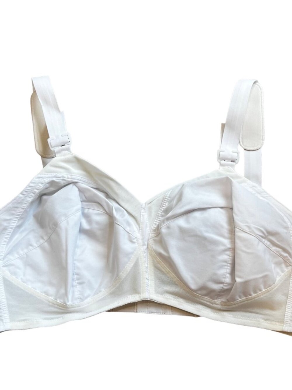 Sears White Full Coverage Bra 42DD Adjustable Straps Hook & Eye Closure